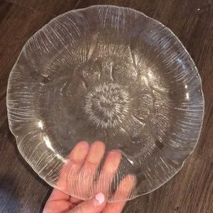 12 Small Glass Plates with flower design